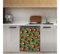 Mexpekil Cartoon Ladybugs Dishwasher Magnet Cover 21x26Inch Decorative Dish Washer Sticker for Front Door Waterproof Kitchen Appliance Panel Magnetic Decal