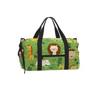 Mexpekil Cartoon Lion Giraffe Gym Bag with Shoe Compartment Waterproof Duffel Bag Large Overnight Weekend Bags Travel Holdall for Women Men Teens