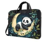 Mexpekil Cartoon Panda Moon Laptop Bag for Women Men 13 Inch Portable Laptop Case Sleeve with Shoulder Strap Computer Carrying Case Messenger Bags for Business Travel College