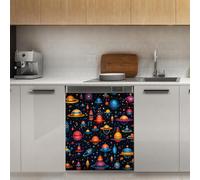 Mexpekil Cartoon Planet Universe Dishwasher Magnet Cover 21x26Inch Decorative Dish Washer Sticker for Front Door Waterproof Kitchen Appliance Panel Magnetic Decal