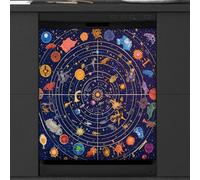Mexpekil Cartoon Planet Universe Space Dishwasher Magnet Cover 21x26Inch Decorative Dish Washer Sticker for Front Door Waterproof Kitchen Appliance Panel Magnetic Decal