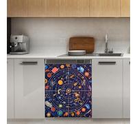 Mexpekil Cartoon Planet Universe Space Dishwasher Magnet Cover 21x26Inch Decorative Dish Washer Sticker for Front Door Waterproof Kitchen Appliance Panel Magnetic Decal