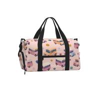 Mexpekil Cartoon Shool Buses Gym Bag with Shoe Compartment Waterproof Duffel Bag Large Overnight Weekend Bags Travel Holdall for Women Men Teens