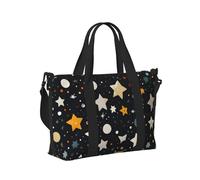 Mexpekil Cartoon Star Space Travel Duffel Bag Waterproof Sports Gym Bag Large Weekend Overnight Bags for Women Men Foldable Carry On Luggage Tote Bag for Flight