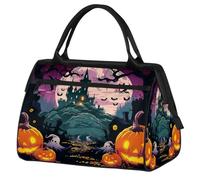 Mexpekil Castle Ghost Travel Duffel Bag Waterproof Gym Bag Carry On Weekend Overnight Bags Large Hand Luggage Tote Bags for Women Men Kids