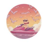 Mexpekil Cat Riding Seagulls Flying Mouse Pad with Non-Slip Rubber Base Gaming Mouse Mat Small Round Mousepad with Stitched Edg Desk Accessories for Working Gaming 8 Inch