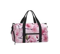 Mexpekil Cherry Blossom Branch Pink Gym Bag with Shoe Compartment Waterproof Duffel Bag Large Overnight Weekend Bags Travel Holdall for Women Men Teens