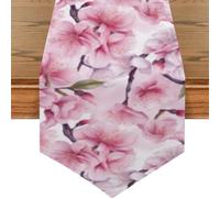 Mexpekil Cherry Blossom Branch Pink Table Runner for Dining Table Waterproof Coffee Table Runners Long Table Decorations for Wedding Party 33x178 cm