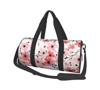 Mexpekil Cherry Blossom Pink Foldable Gym Bag Carry On Travel Duffle Bags Waterproof Woman Men Hand Luggage Bag Large Weekend Overnight Bags for Sports Dance with Removable Strap