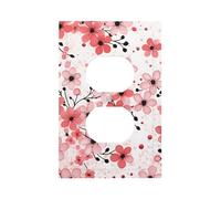 Mexpekil Cherry Blossom Pink Light Switch Cover 1 Gang Single Duplex Outlet Cover Decorative Wall Plate for Home Office