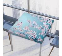 Mexpekil Cherry Blossom Tree Square Tablecloth 86x86cm Elastic Fitted Table Cover Waterproof Table Protector Covers for Indoor Outdoor