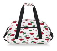 Mexpekil Cherry Leaf Fruit Travel Gym Bag for Girls Boys Carry On Overnight Weekend Bags Waterproof Hand Luggage Bag for Sports Dance School Practice