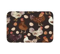 Mexpekil Chicken Hen Animal Egg Absorbent Doormats 40x60 cm, Non Slip Indoor Outdoor Door Mats, Floor Mats for Home Kitchen