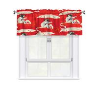 Mexpekil Chinese Style Monkey Umbrella Valances for Windows 54x18 inch Rod Pocket Short Curtains Valance for Kitchen, Living Room, Bedroom, Bathroom