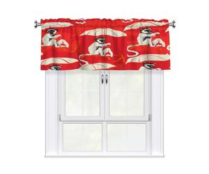 Mexpekil Chinese Style Monkey Umbrella Valances for Windows 54x18 inch Rod Pocket Short Curtains Valance for Kitchen, Living Room, Bedroom, Bathroom