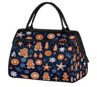 Mexpekil Christmas Cookie Decor Travel Duffel Bag Waterproof Gym Bag Carry On Weekend Overnight Bags Large Hand Luggage Tote Bags for Women Men Kids