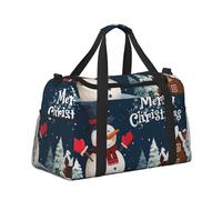 Mexpekil Christmas Happy Snowman Duffel Bag Large Carry On Hand Luggage Bags Waterproof Weekender Bags Foldable Tote Bag for Travel Sports Gym Dance