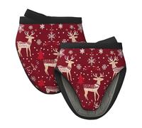 Mexpekil Christmas Tree Elk Oven Gloves Heat Resistant Oven Mitts Silicone Oven Glove Kitchen Mini Oven Gloves for Cooking Baking Grilling Barbecue 1 Pair