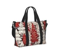 Mexpekil Christmas Tree Redn White Travel Duffel Bag Waterproof Sports Gym Bag Large Weekend Overnight Bags for Women Men Foldable Carry On Luggage Tote Bag for Flight