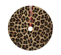 Mexpekil Christmas Tree Skirt 30 Inch Xmas Tree Base Cover Leopard Print Round Mat for Christmas Decorations