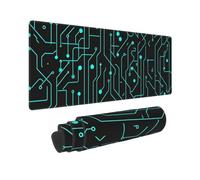 Mexpekil Circuit Board Blue Mouse Mat with Non-Slip Rubber Base 80 X 30cm Gaming Mouse Pad Large Desk Mat Waterproof Keyboard and Mouse Mat Computer Accessories for Office Home