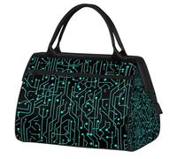 Mexpekil Circuit Board Blue Travel Duffel Bag Waterproof Gym Bag Carry On Weekend Overnight Bags Large Hand Luggage Tote Bags for Women Men Kids