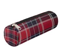 Mexpekil Classic Red Blue Tartan Plaid Pencil Case for Girls Boys Stationery Pouch Organiser Small School Supply Bag for Students Office