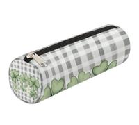 Mexpekil Clover Plaid Pencil Case School Supplies Pouch Bag for Girls Boys Teenagers, Women Makeup Brush Bag