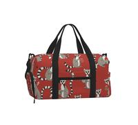 Mexpekil Coffee Lemur Gym Bag with Shoe Compartment Waterproof Duffel Bag Large Overnight Weekend Bags Travel Holdall for Women Men Teens