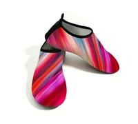 Mexpekil Colorful Abstract Pattern Beach Water Shoes Women Men Non-Slip Barefoot Swim Shoes Quick Dry Aqua Socks Breathable Water Socks for Pool Surf (6-6.5)