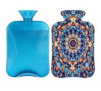 Mexpekil Colorful Boho Ethnic Mandala Hot Water Bottle with Cover, 2L PVC Hot Water Bag for Pain Relief, Feet, Back, Warmth