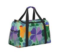 Mexpekil Colorful Clovers Duffel Bag Large Carry On Hand Luggage Bags Waterproof Weekender Bags Foldable Tote Bag for Travel Sports Gym Dance
