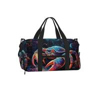 Mexpekil Colorful Crab Sea Coral Gym Bag with Shoe Compartment Waterproof Duffel Bag Large Overnight Weekend Bags Travel Holdall for Women Men Teens