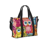 Mexpekil Colorful Cute Owl Travel Duffel Bag Waterproof Sports Gym Bag Large Weekend Overnight Bags for Women Men Foldable Carry On Luggage Tote Bag for Flight