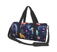 Mexpekil Colorful Elephants Floral Foldable Gym Bag Carry On Travel Duffle Bags Waterproof Woman Men Hand Luggage Bag Large Weekend Overnight Bags for Sports Dance with Removable Strap