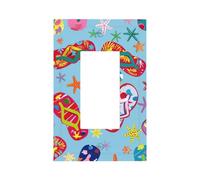 Mexpekil Colorful Flip-Flop Starfish Light Switch Cover 1 Gang Single Rocker Outlet Cover Decorative Wall Plate for Home Office