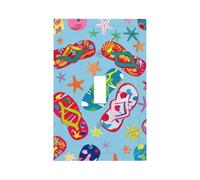 Mexpekil Colorful Flip-Flop Starfish Light Switch Cover 1 Gang Single Toggle Outlet Cover Decorative Wall Plate for Home Office