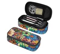 Mexpekil Colorful Floral Mandala Pencil Case for Girls Boys with Compartments Large Pen Organizer Bag Zipper Multi-Use Pouch for School Supplies, Makeup Cosmetics, Kids, Adults