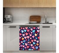 Mexpekil Colorful Hearts Love Dishwasher Magnet Cover 21x26Inch Decorative Dish Washer Sticker for Front Door Waterproof Kitchen Appliance Panel Magnetic Decal