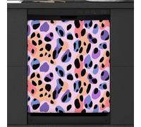 Mexpekil Colorful Leopard Print Pattern Dishwasher Magnet Cover 23x26Inch Decorative Dish Washer Sticker for Front Door Waterproof Kitchen Appliance Panel Magnetic Decal