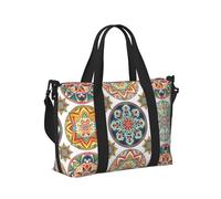 Mexpekil Colorful Mandala Geometric Travel Duffel Bag Waterproof Sports Gym Bag Large Weekend Overnight Bags for Women Men Foldable Carry On Luggage Tote Bag for Flight