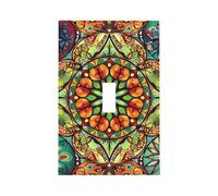 Mexpekil Colorful Mandala Indian Ethnic Light Switch Cover 1 Gang Single Toggle Outlet Cover Decorative Wall Plate for Home Office