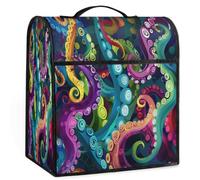 Mexpekil Colorful Octopus Tentacle Stand Mixer Cover 5-8 Quart Kitchen Appliance Dust Covers with Top Handle and Pockets Universal Kitchen Applian Decor Protector Accessories