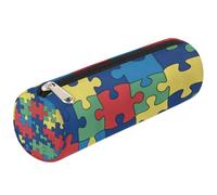 Mexpekil Colorful Puzzle Pattern Pencil Case for Girls Boys Stationery Pouch Organiser Small School Supply Bag for Students Office