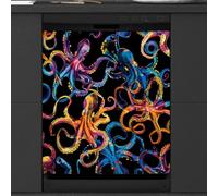 Mexpekil Colorful Sea Animal Octopus Dishwasher Magnet Cover 23x26 in, Decorative Waterproof Dishwasher Magnetic Cover Sticker for Kitchen Appliances