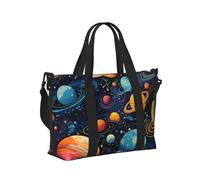 Mexpekil Colorful Space Planet Travel Duffel Bag Waterproof Sports Gym Bag Large Weekend Overnight Bags for Women Men Foldable Carry On Luggage Tote Bag for Flight