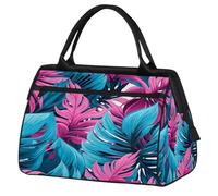 Mexpekil Colorful Tropical Leaves Travel Duffel Bag Waterproof Gym Bag Carry On Weekend Overnight Bags Large Hand Luggage Tote Bags for Women Men Kids