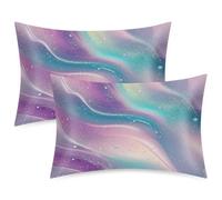 Mexpekil Colors Liquid Marble Satin Pillowcase 2 Pack for Hair and Skin Envelope Closure Pillow Protectors Silky Soft Pillow Covers for Bed (51x76cm)