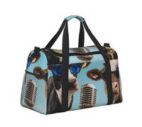Mexpekil Cool Cows Sing Duffel Bag Large Carry On Hand Luggage Bags Waterproof Weekender Bags Foldable Tote Bag for Travel Sports Gym Dance