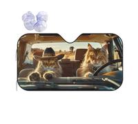 Mexpekil Cool Persian Cat Animal Car Windshield Sunshade Foldable Front Window Sunshades Uv Block Heat Protection For Suv Van Truck Sun Visor Protector 140x76CM